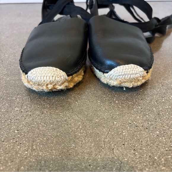 Christian Dior Black leather Espadrille Flats made in Italy